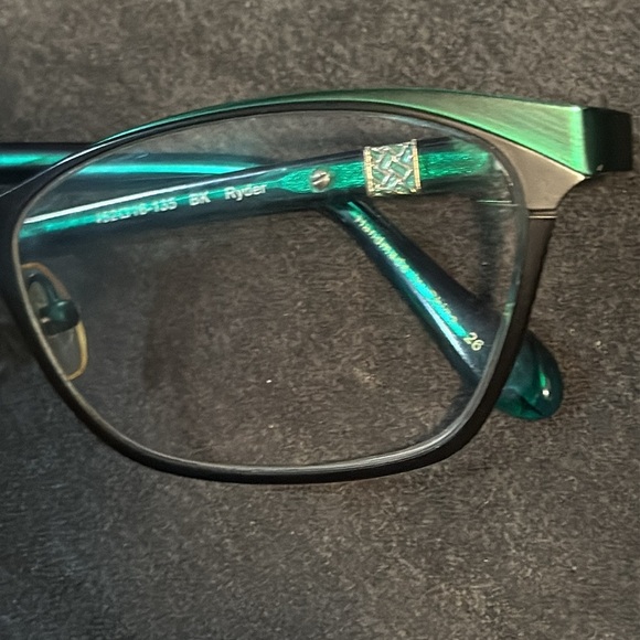 Lily Pulitzer Green & Black Ryder Metal Frame Eyeglass Frame Smart Chic GUC - Picture 8 of 9
